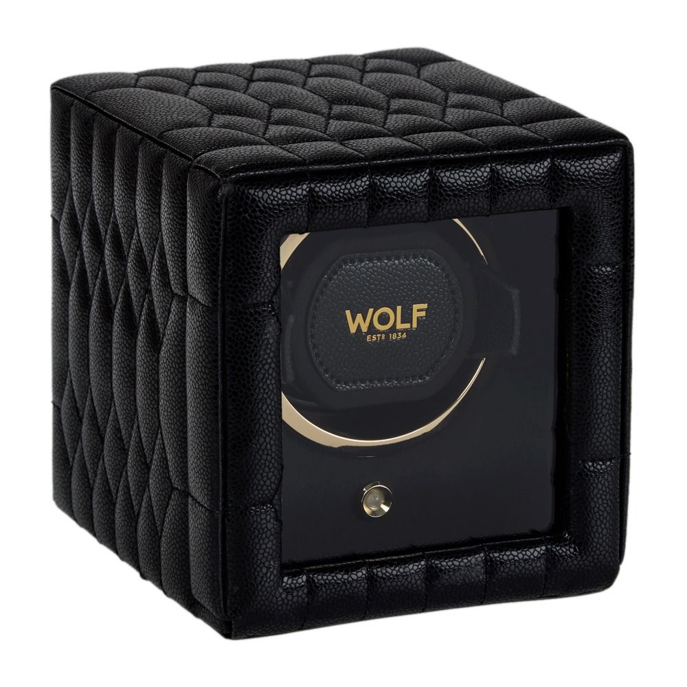 Wolf Designs Lauren Single Watch Winder - Black