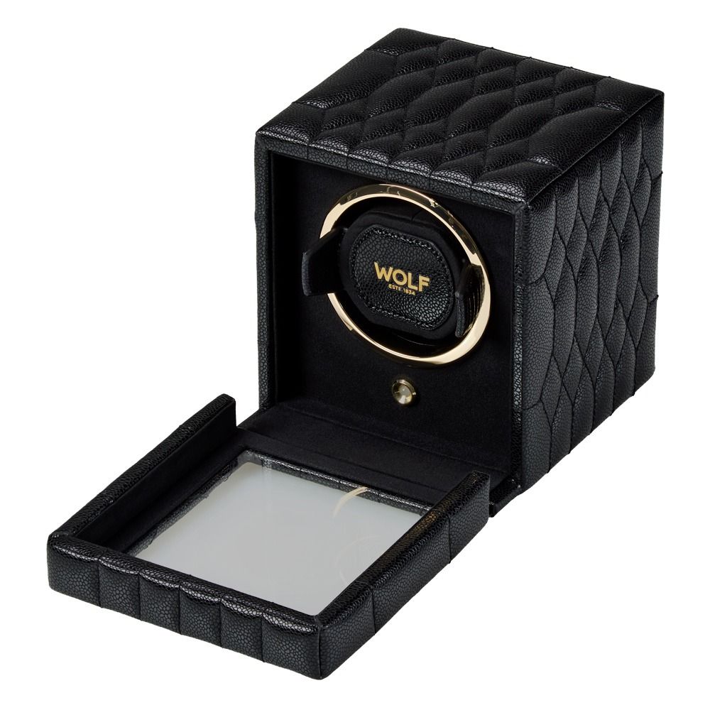 Wolf Designs Lauren Single Watch Winder - Black