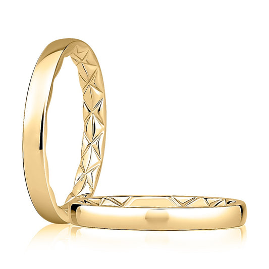A Jaffe 14k Gold 2.5mm Classic Quilted Wedding Band