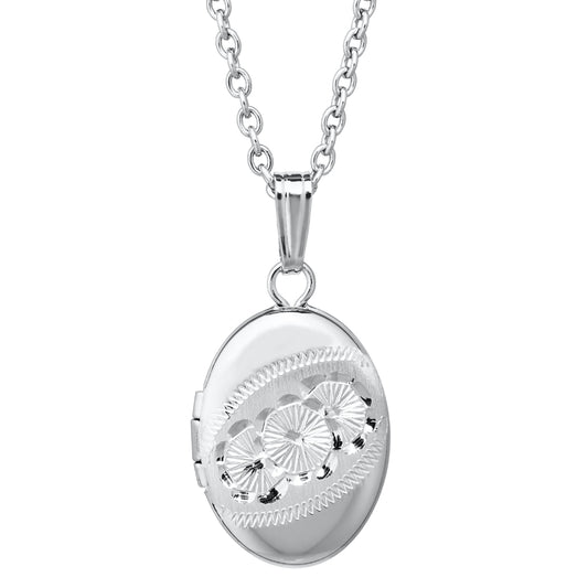 Children's Sterling Silver Oval Locket Necklace
