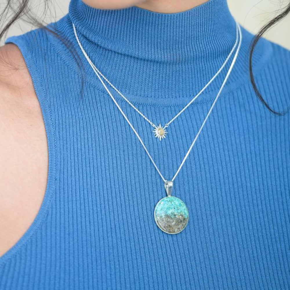 Dune Jewelry Sterling Silver Delicate Dune Sunburst Necklace