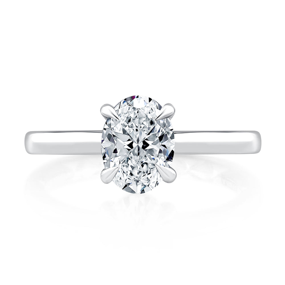 A. Jaffe Hidden Halo Cut Diamond Solitaire Engagement Ring with Quilte Smyth Jewelers