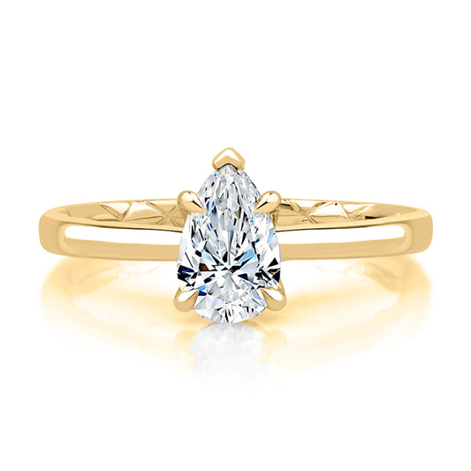 A. Jaffe 14k Pear-Cut Solitaire Diamond Engagement Ring
