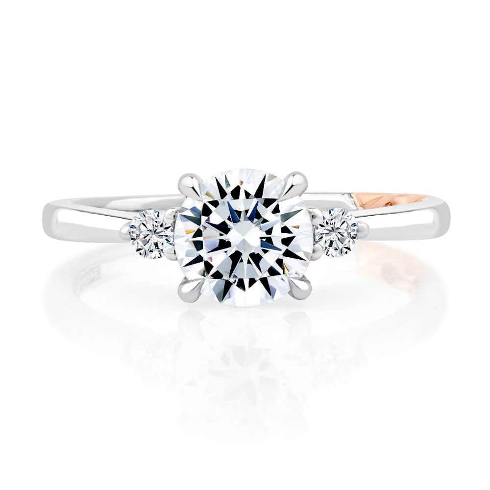 A. Jaffe Statement Round Quilted Engagement Ring