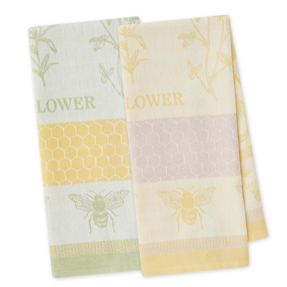 Design Imports Honey Bee Garden Dishtowels