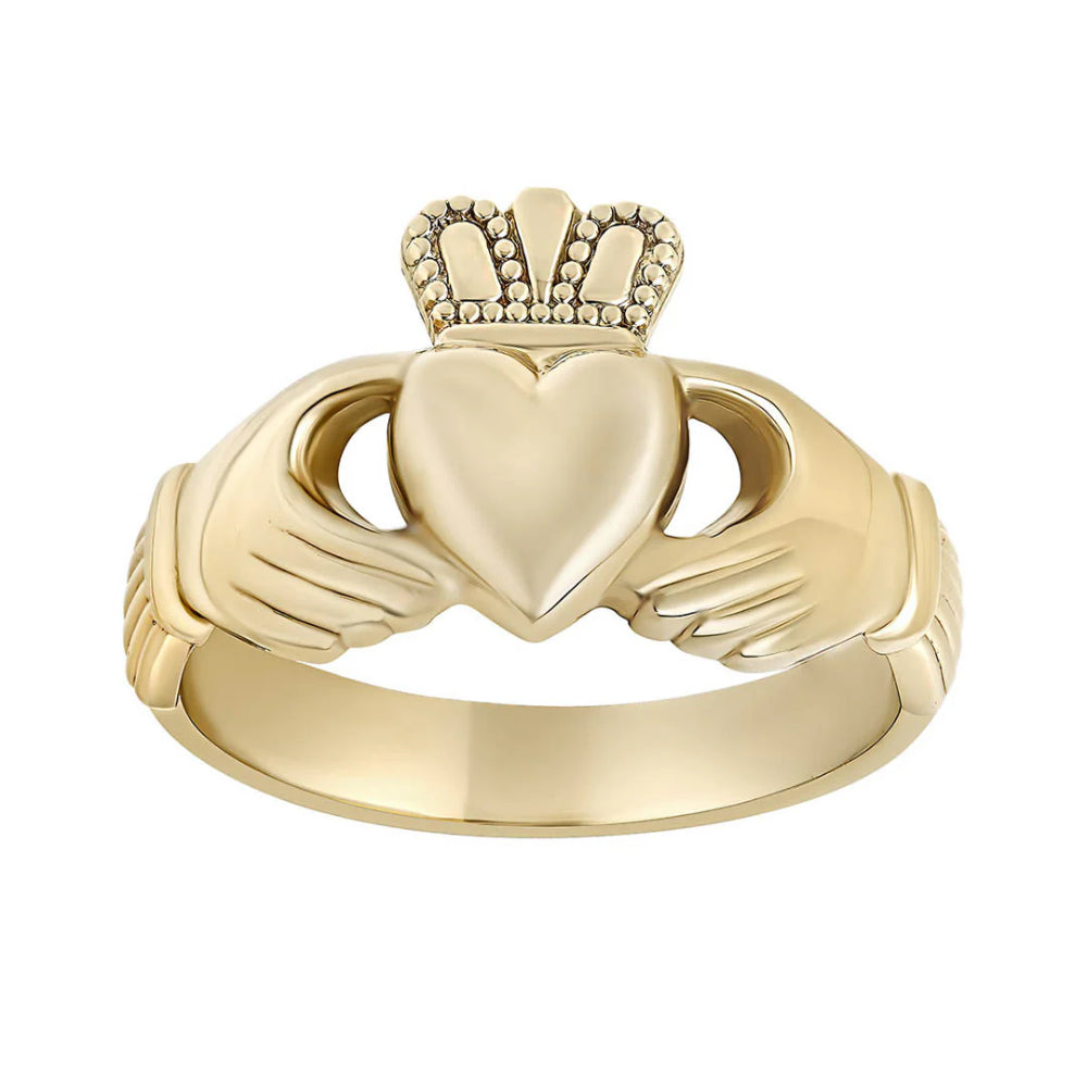 Gents 14k Gold Heavy Claddagh Ring