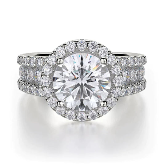 Michael M Round Diamond Halo Engagement Ring
