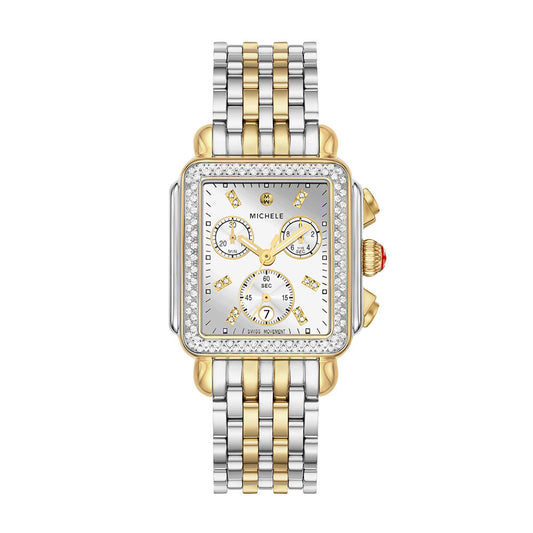 Michele Deco High Shine Chronograph Two-Tone Watch