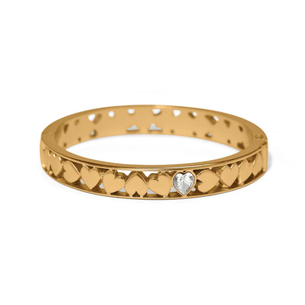 Brighton Mystery Of Love Golden Heart Hinged Bangle