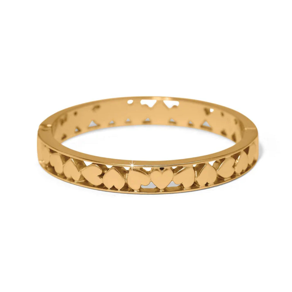 Brighton Mystery Of Love Golden Heart Hinged Bangle