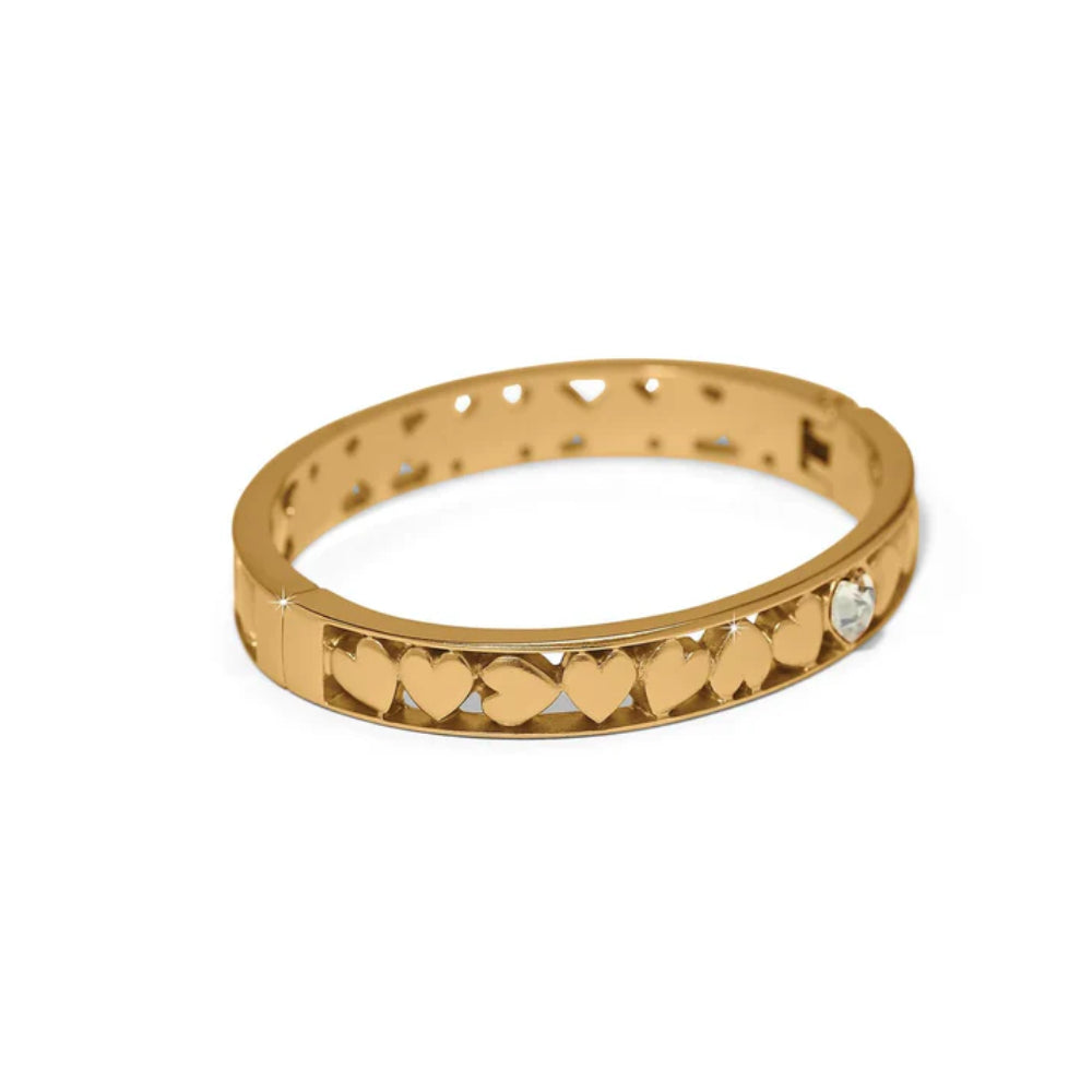Brighton Mystery Of Love Golden Heart Hinged Bangle