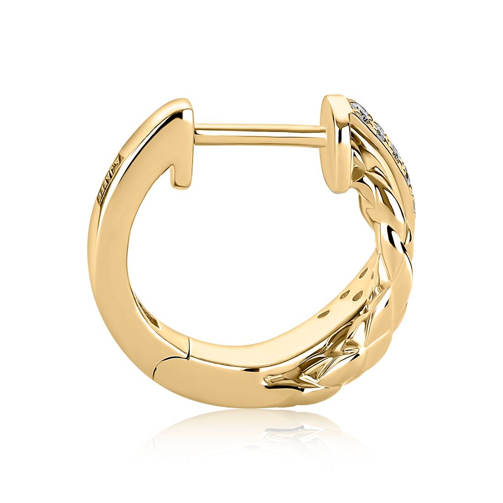 A. Jaffe 14k Gold Small Crossover Hoop Earrings with Diamonds