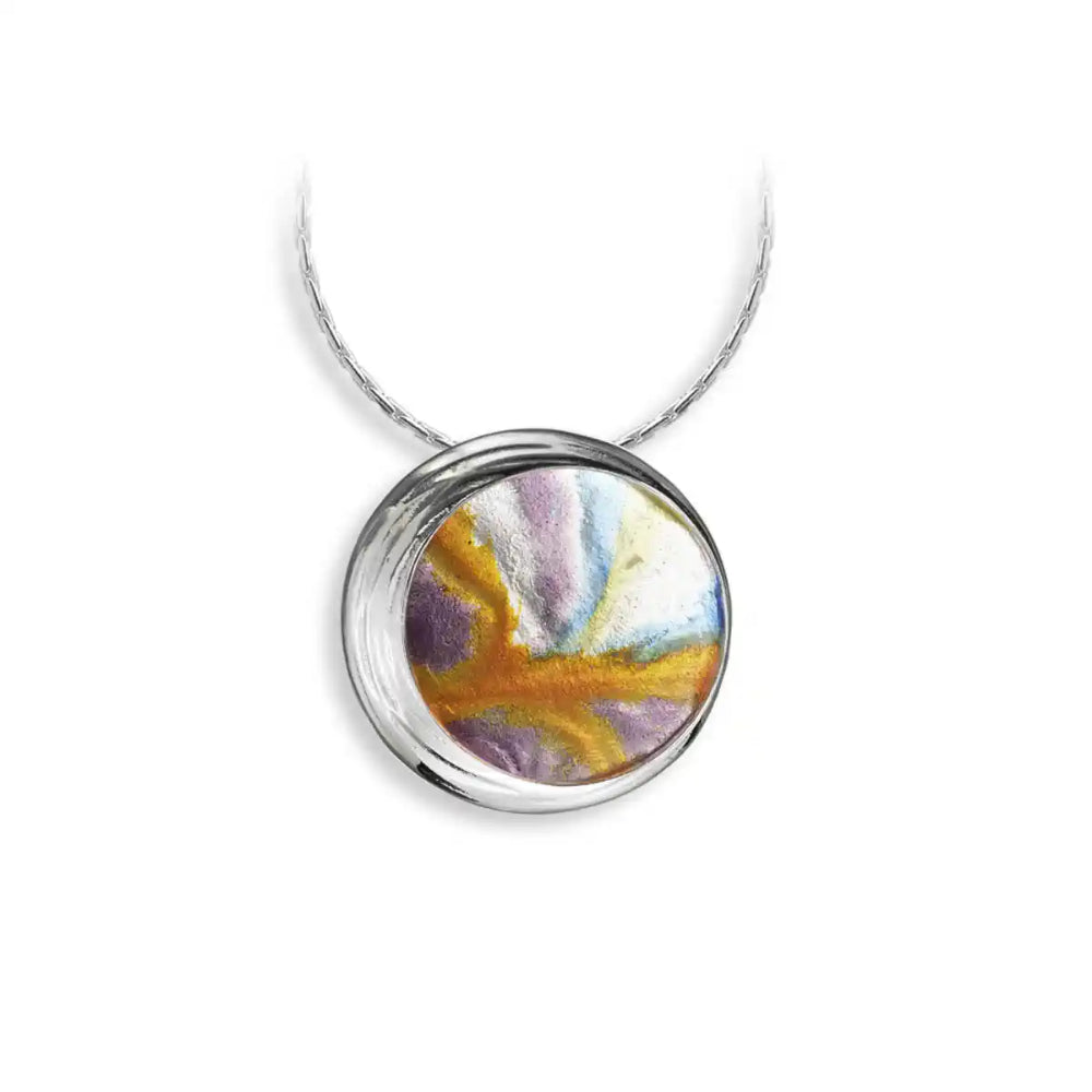 Nicole Barr Sunset Color Aurora Circle Necklace