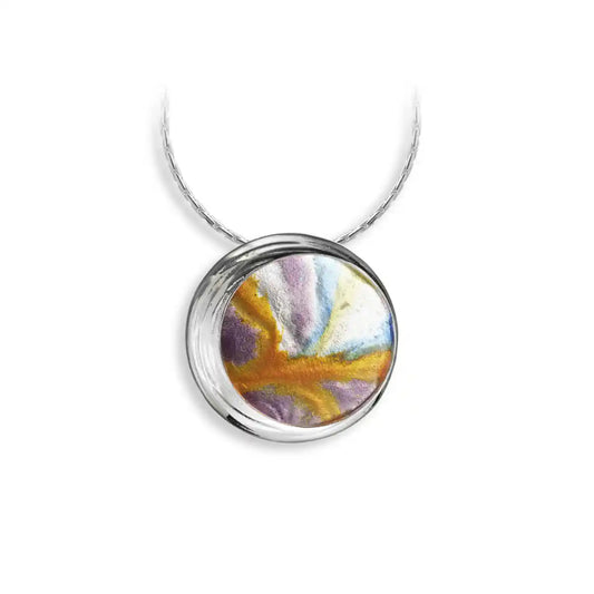 Nicole Barr Sunset Color Aurora Circle Necklace