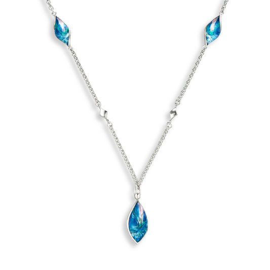 Nicole Barr Blue Aurora Marquise Twist Necklace