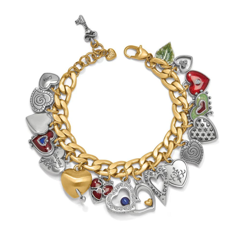 Brighton ブレスレット#518 Brighton One Heart Color Charm Bracelet 