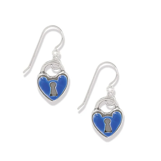 Brighton One Heart Padlock French Wire Earrings