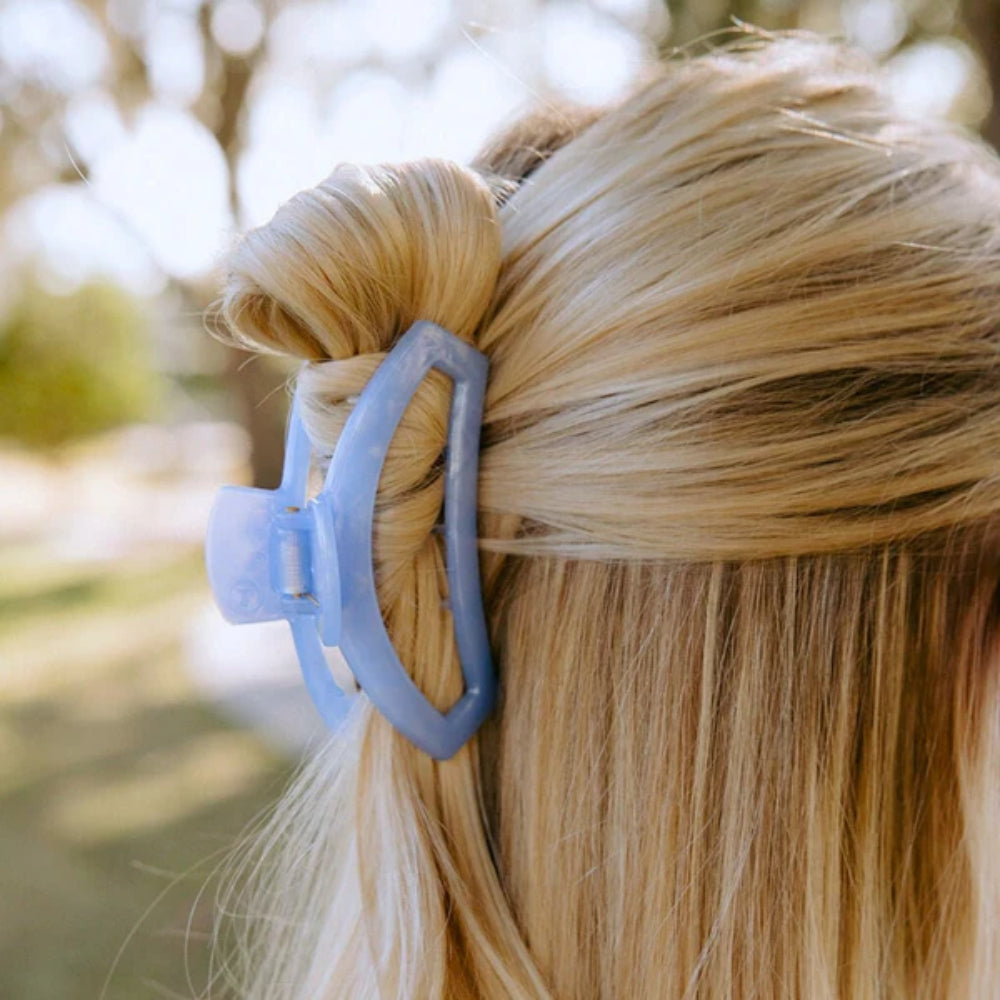 TELETIES Medium Open Hair Clip - Blue Lagoon
