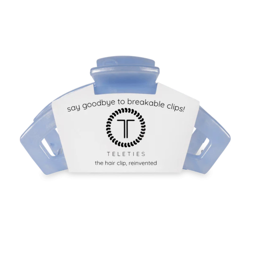TELETIES Medium Open Hair Clip - Blue Lagoon