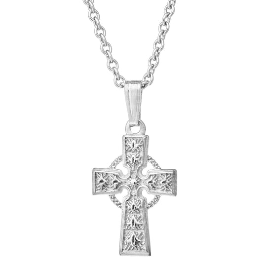 Children's Sterling Silver Celtic Cross Necklace, 15"
