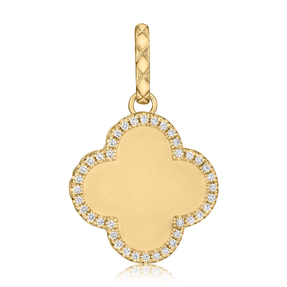 A. Jaffe 14k Gold Clover Pendant Necklace with Diamonds