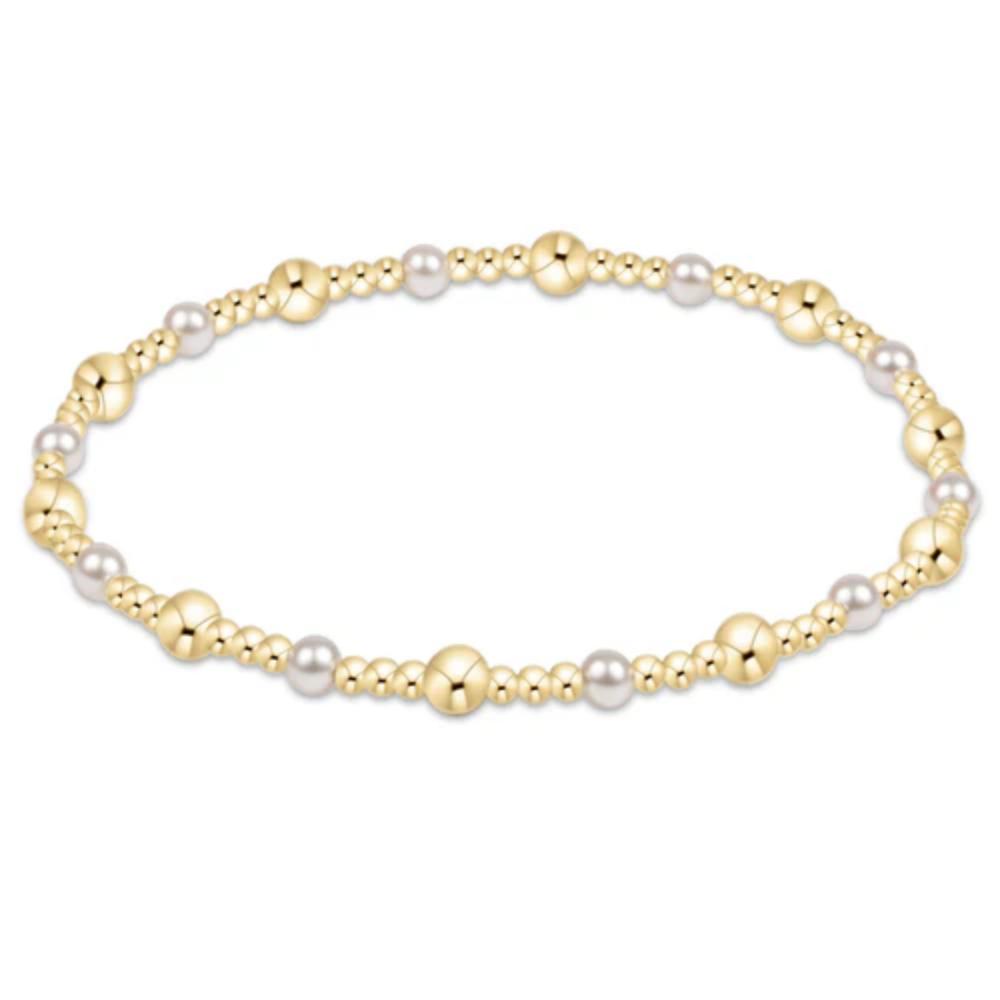 enewton 6.25" Sincerity Gold & Pearl 4mm Bracelet