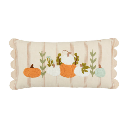 Mud Pie Scallop Pumpkin Pillow