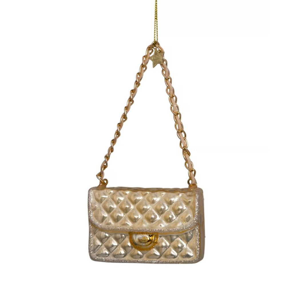 Vondels Champagne Opal Fashion Bag Glass Ornament