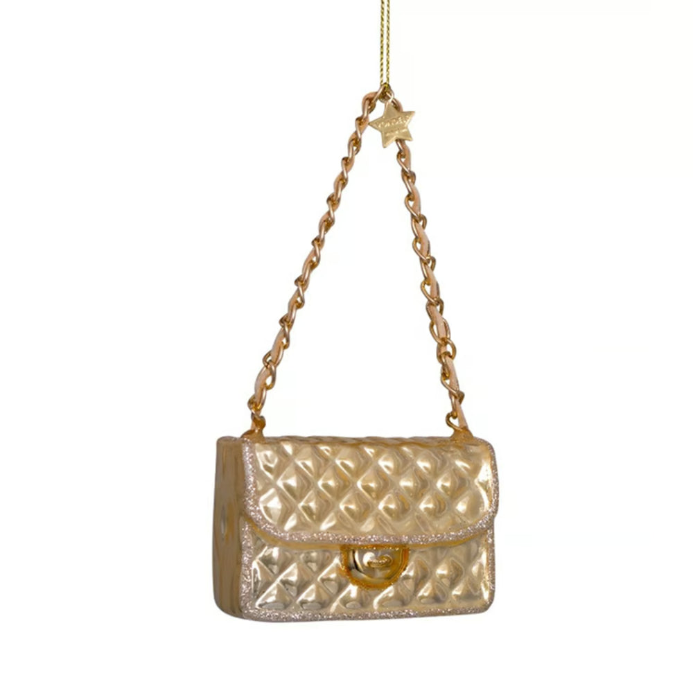 Vondels Champagne Opal Fashion Bag Glass Ornament