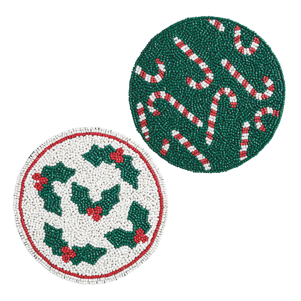 Mud Pie Christmas Beaded Trivets