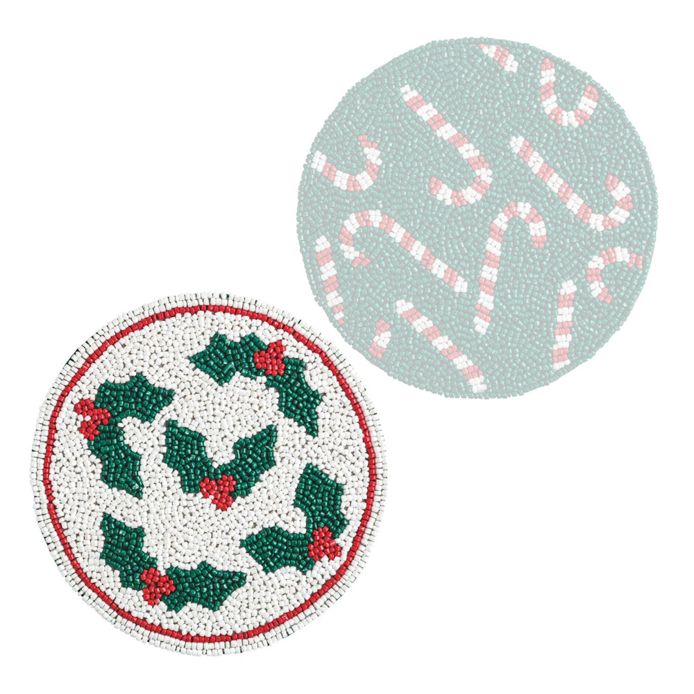 Mud Pie Christmas Beaded Trivets