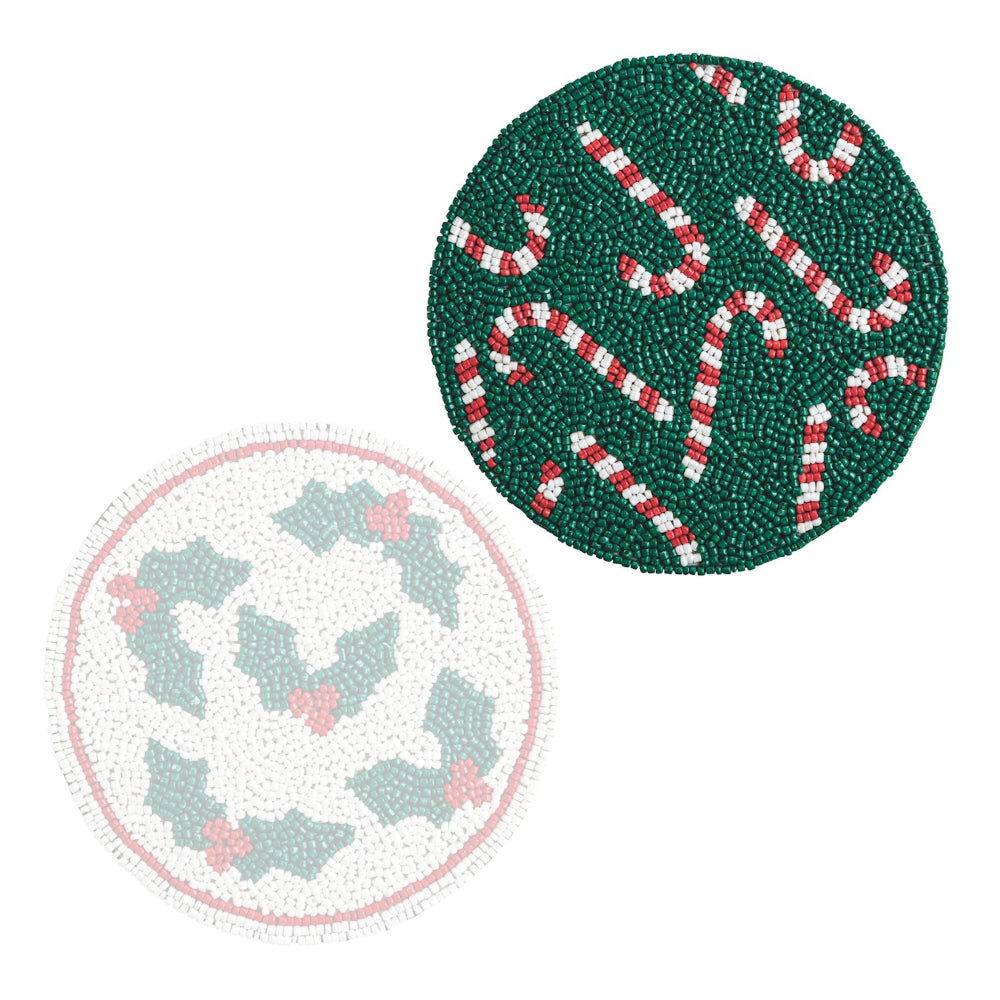 Mud Pie Christmas Beaded Trivets