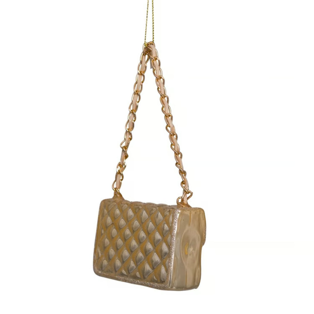 Vondels Champagne Opal Fashion Bag Glass Ornament