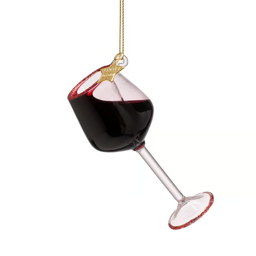 Vondels Glass Red Wine Glass Ornament