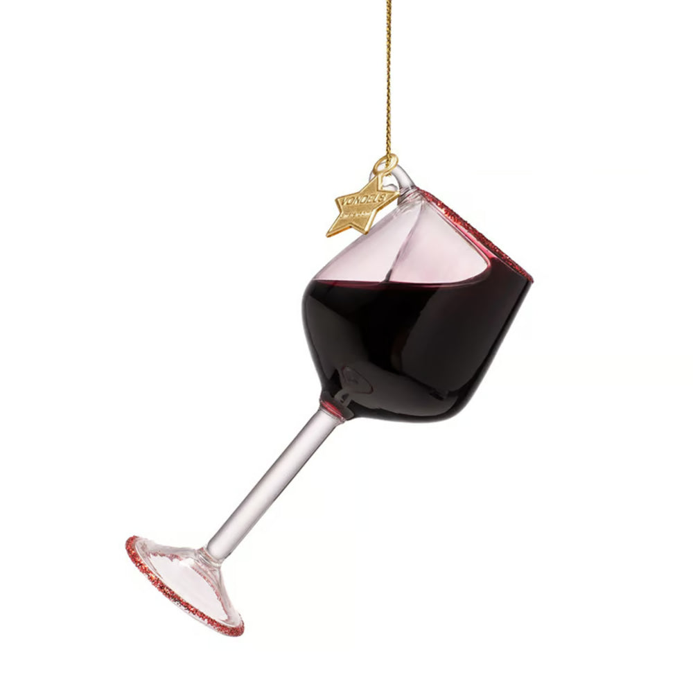 Vondels Glass Red Wine Glass Ornament