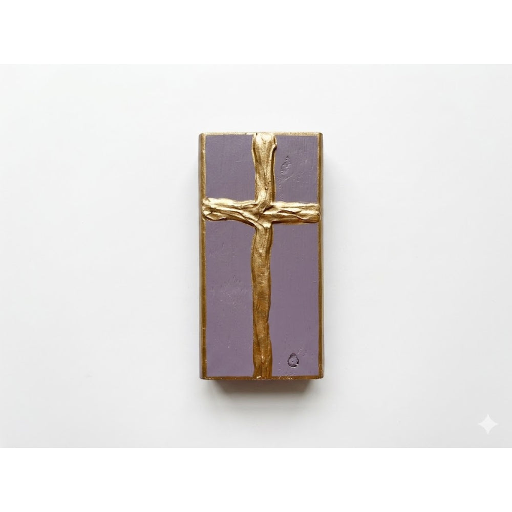 Ten Twenty Six Designs 4" x 7" Hand Painted Gold Cross Art