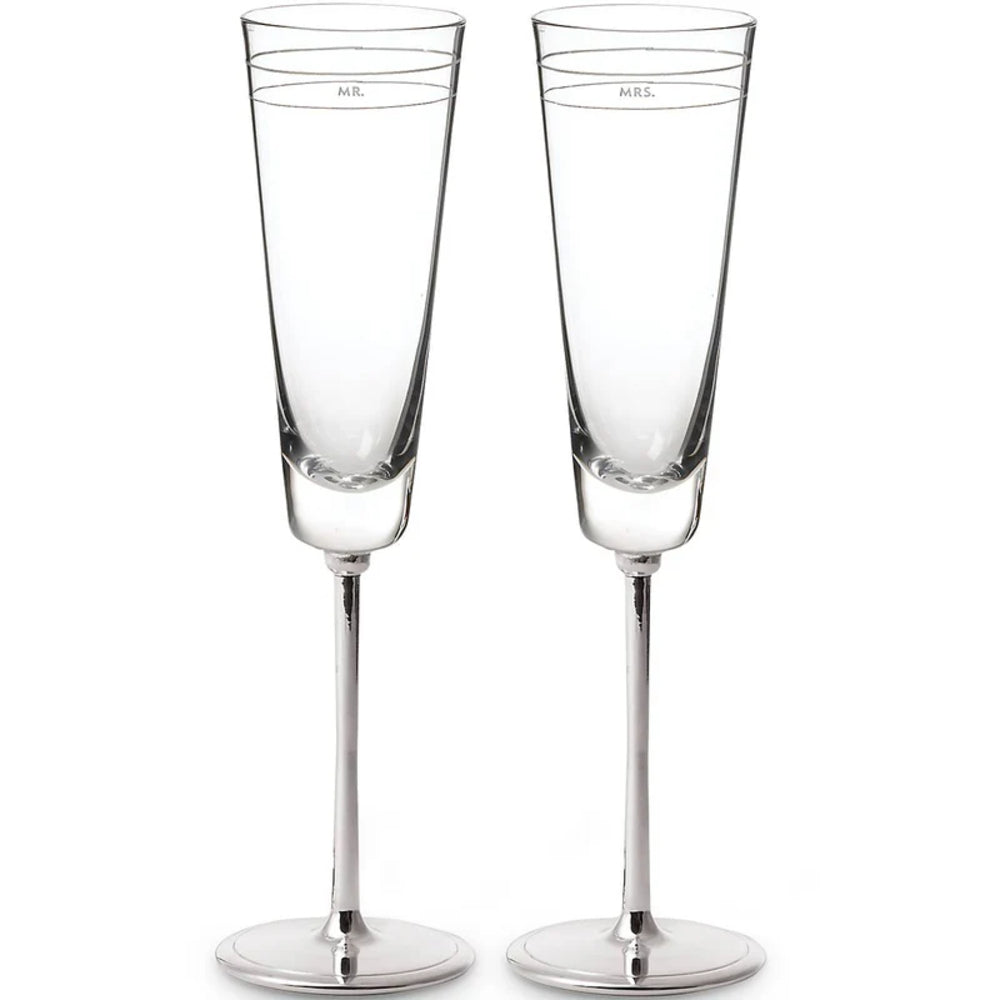 Kate Spade Darling Point Mr. & Mrs. Champagne Flute-Set of 2