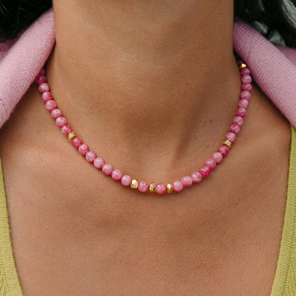 Anna Beck Strawberry Jade Beaded Necklace