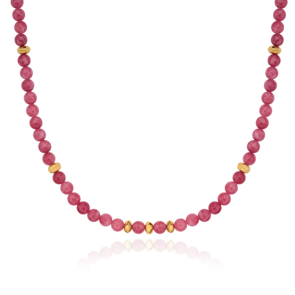 Anna Beck Strawberry Jade Beaded Necklace