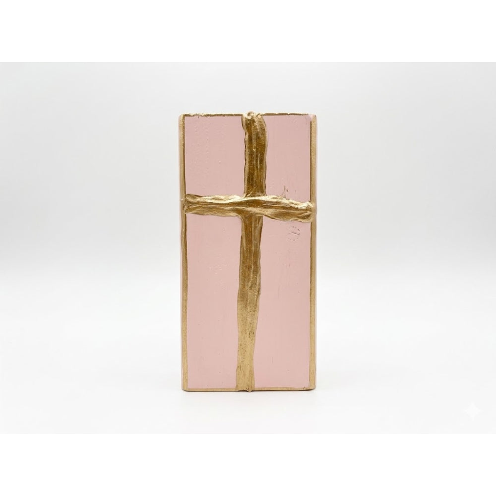 Ten Twenty Six Designs 4" x 7" Hand Painted Gold Cross Art