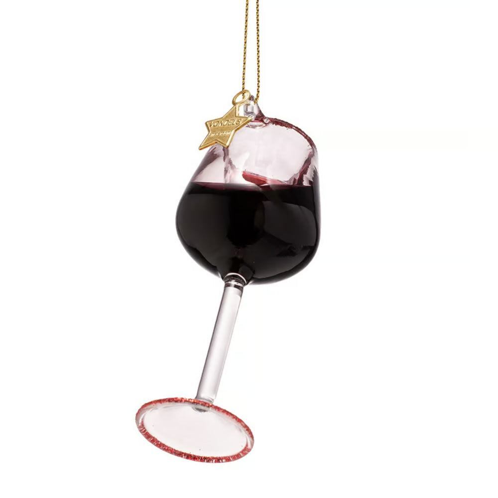 Vondels Glass Red Wine Glass Ornament