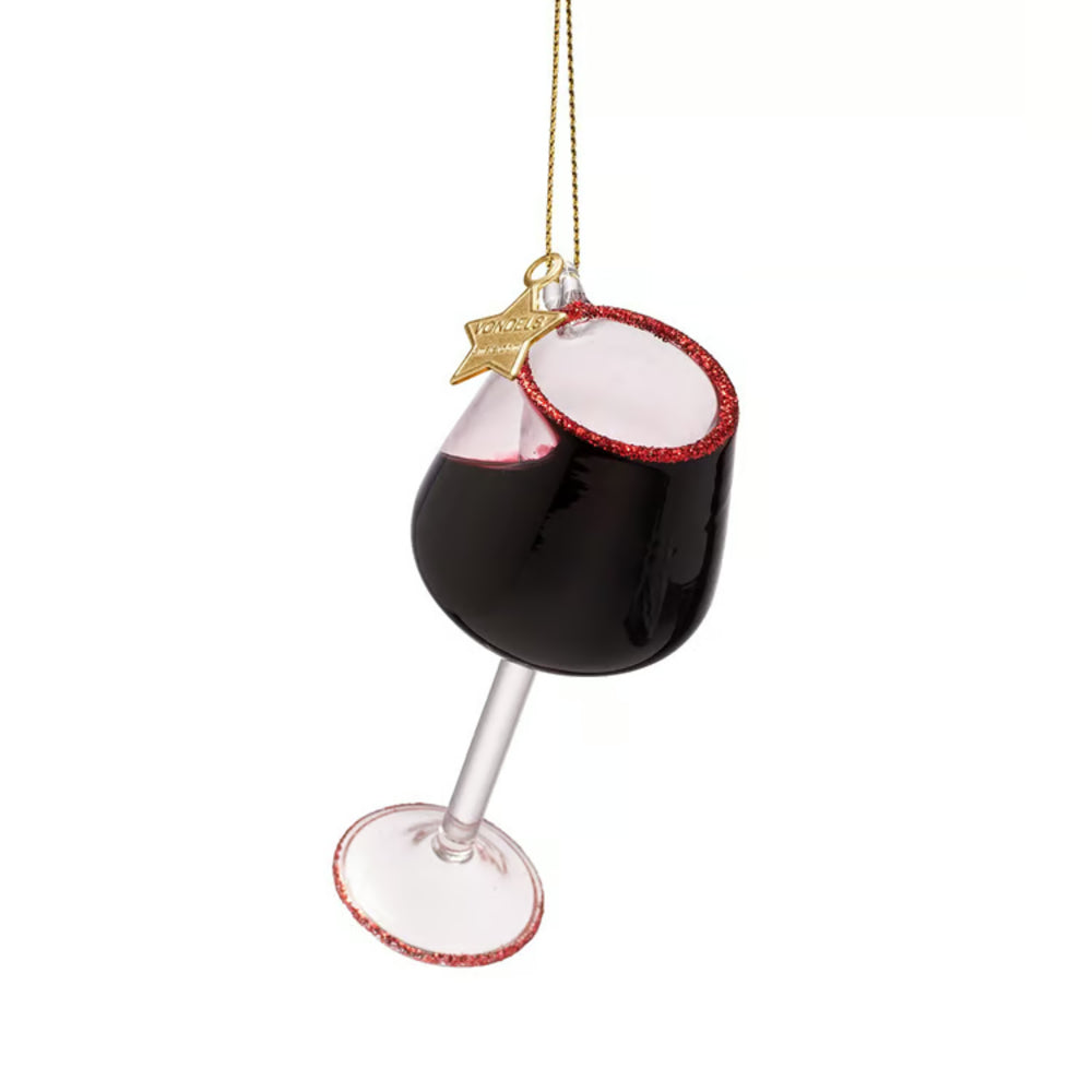 Vondels Glass Red Wine Glass Ornament