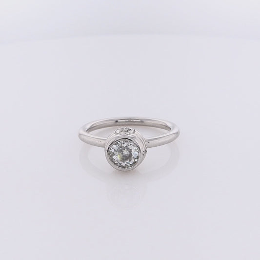 Estate Platinum Bezel Set Diamond Engagement Ring