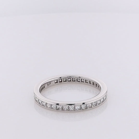 Estate 14 Karat White Gold Eternity Diamond Wedding Band