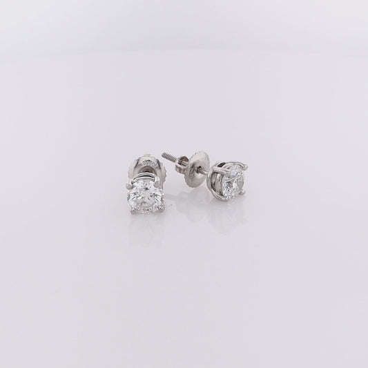 Estate Tiffany & Co Platinum Diamond Stud Earrings