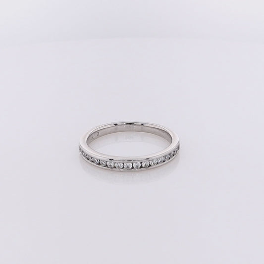 Estate 14 Karat White Gold Diamond Wedding Band