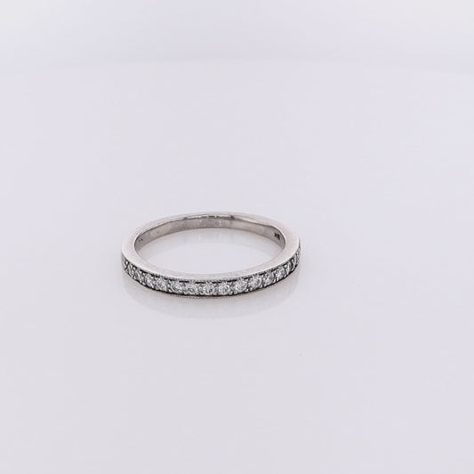 Estate 18 Karat White Gold Diamond Wedding Band
