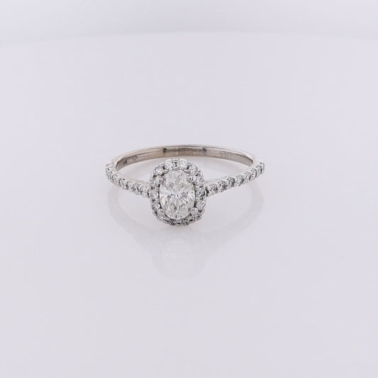 Estate 14 Karat White Gold Diamond Engagement Ring