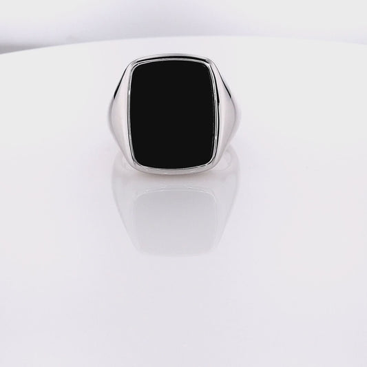 Gents 14w Rectangle Shape Onyx Ring