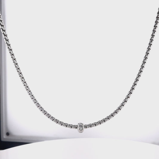 Fope 18k White Gold 17" Eka Diamond Necklace
